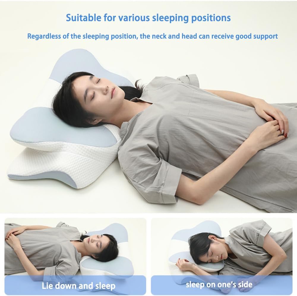 HEYPORK Ergonomic Cervical Neck Pillow with Cooling Memory Foam