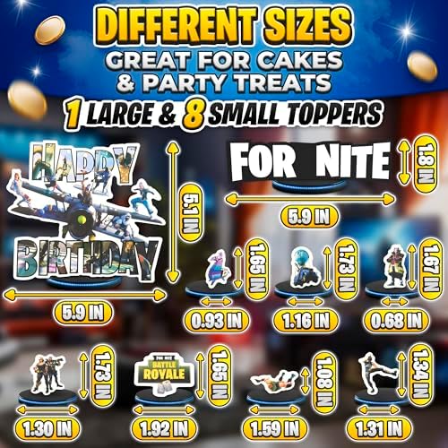 V TOWER Video Game Cake Topper Set