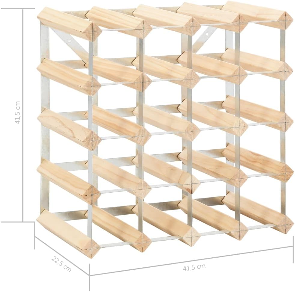 CUMYZO 20 Bottle Wine Rack Solid Pine Wood