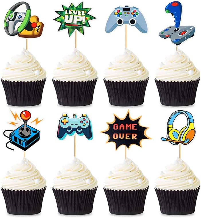 SAMOKA Video Game Cupcake Toppers 24 PCS