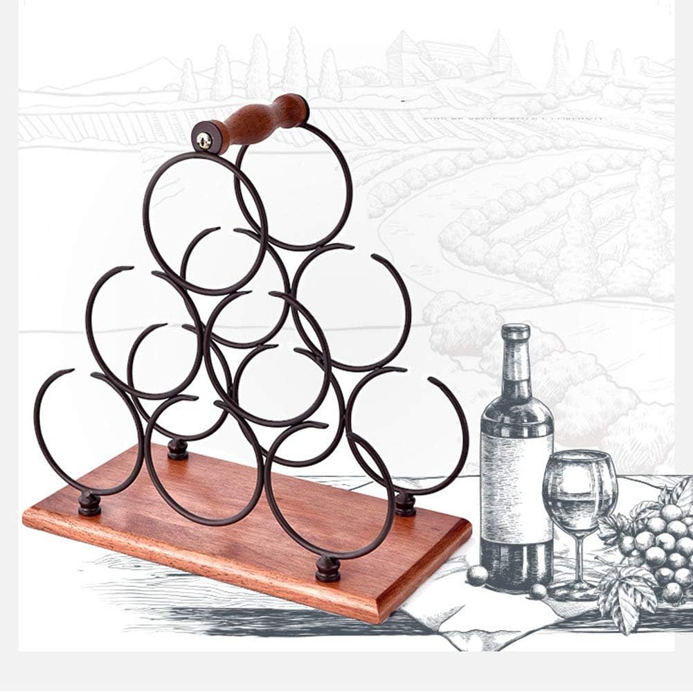 6 Bottles Metal Wine Rack Freestanding Organizer Stand Black