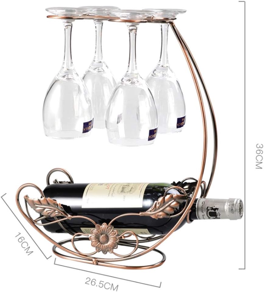 Copper Wine Rack Hanging Glass Holder Bar Stand 1