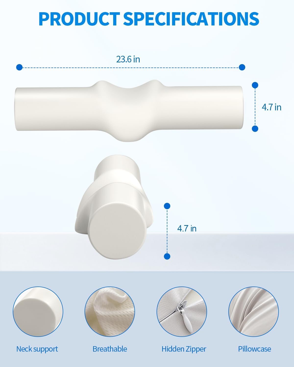Adjustable Cervical Support Pillow for Neck and Shoulder Relief