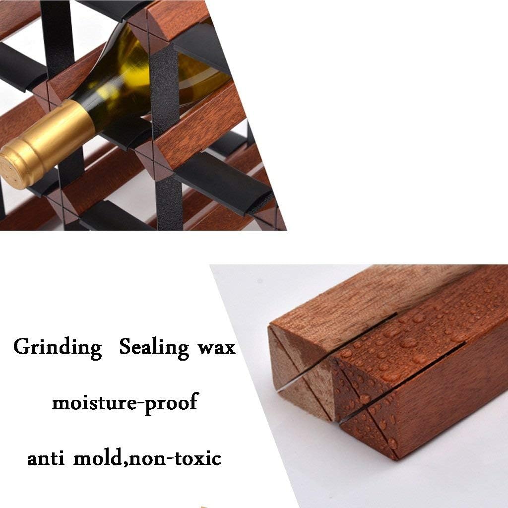 4 Tier Wooden Wine Rack for 24 Bottles Freestanding