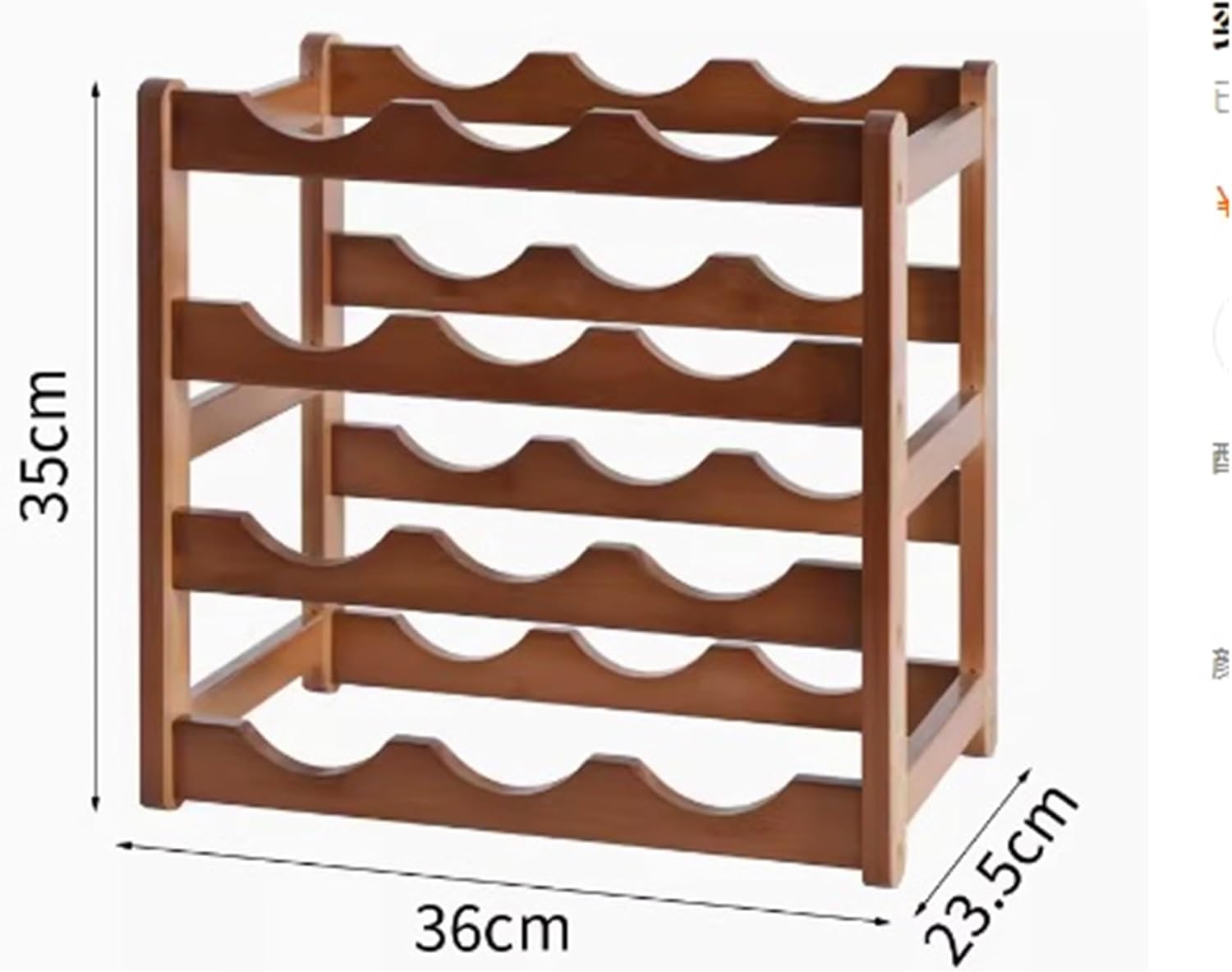 OXOAMP 4-Tier Bamboo Wine Rack for Home Bar Storage