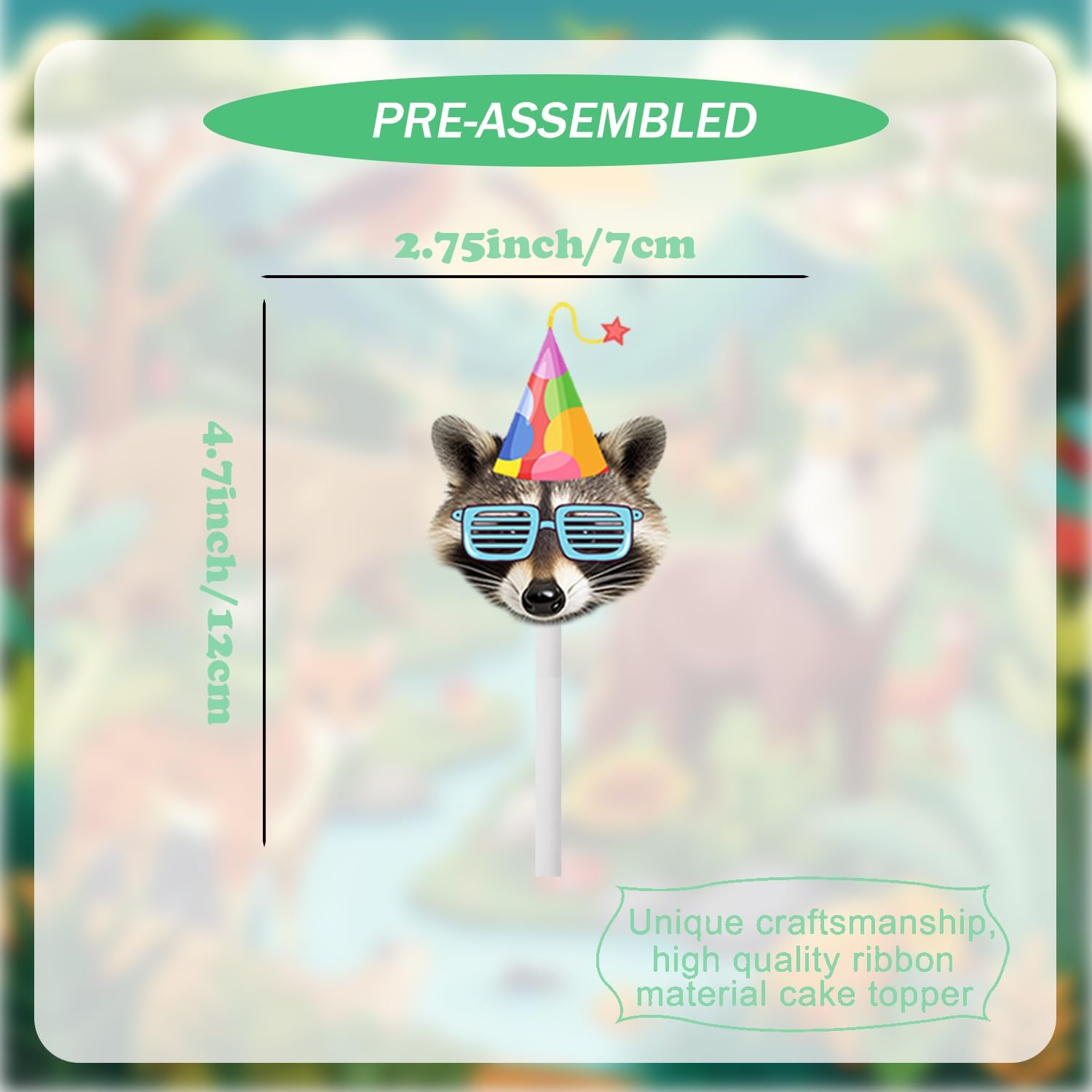 Safari Animals Cupcake Toppers 24Pcs Jungle Decorations