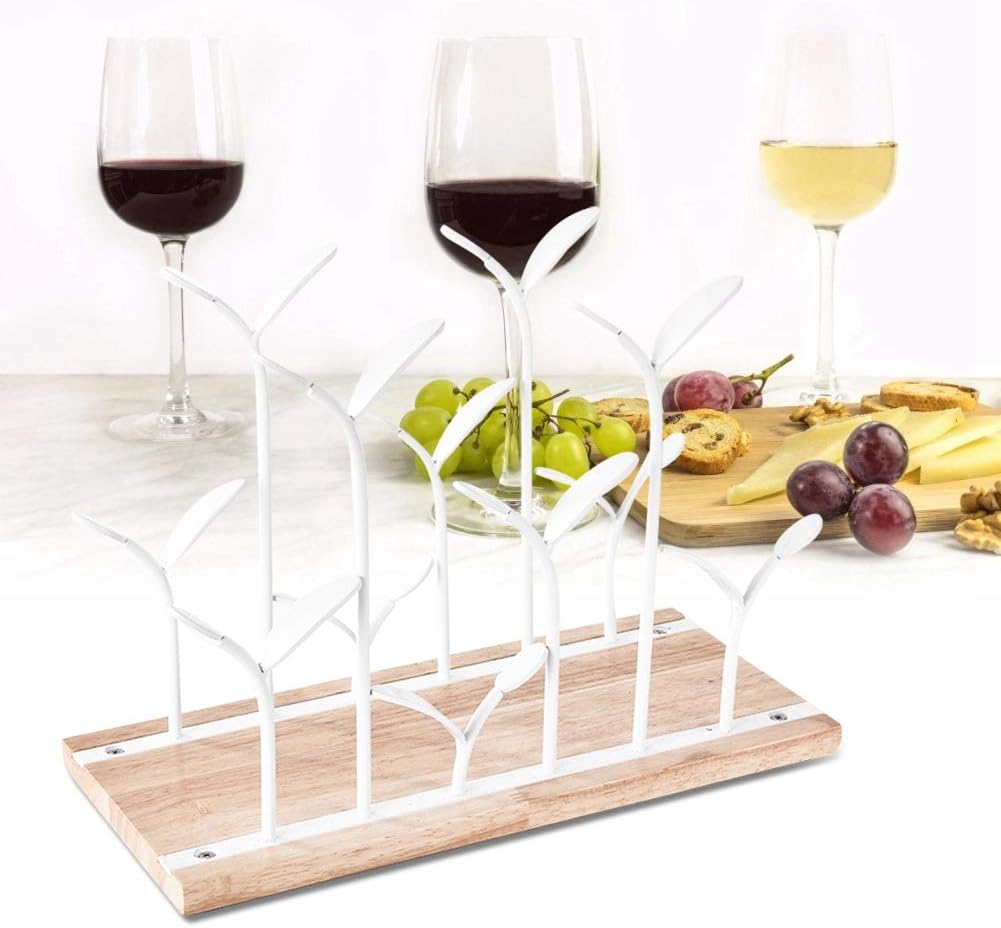Freestanding Wine Rack for 6 Bottles White Desktop Holder
