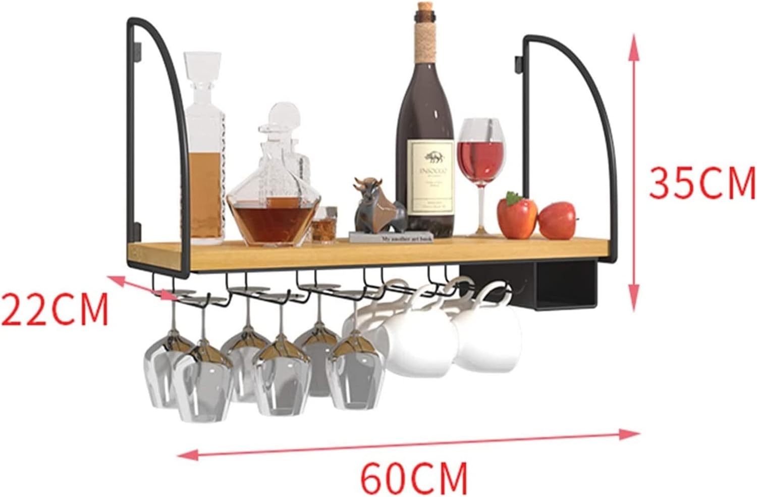 ALDEPO Wall-Mounted Wine Rack 2 Tier Metal Organizer