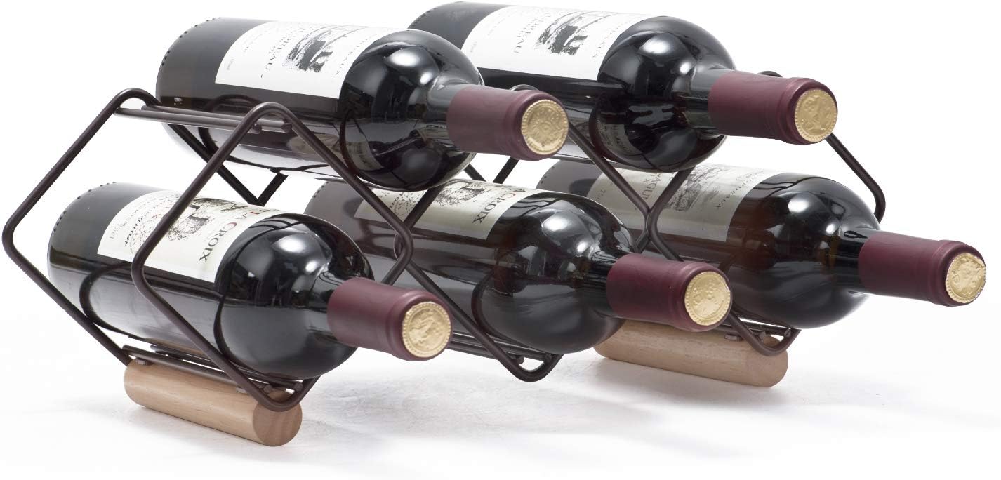 KINGRACK Freestanding Metal Wine Rack for 5 Bottles