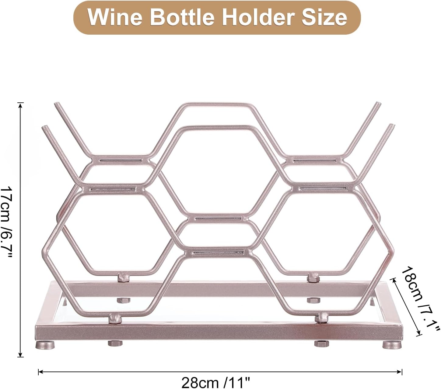 Uxcell 5-Bottle Tabletop Wine Rack with Wrench
