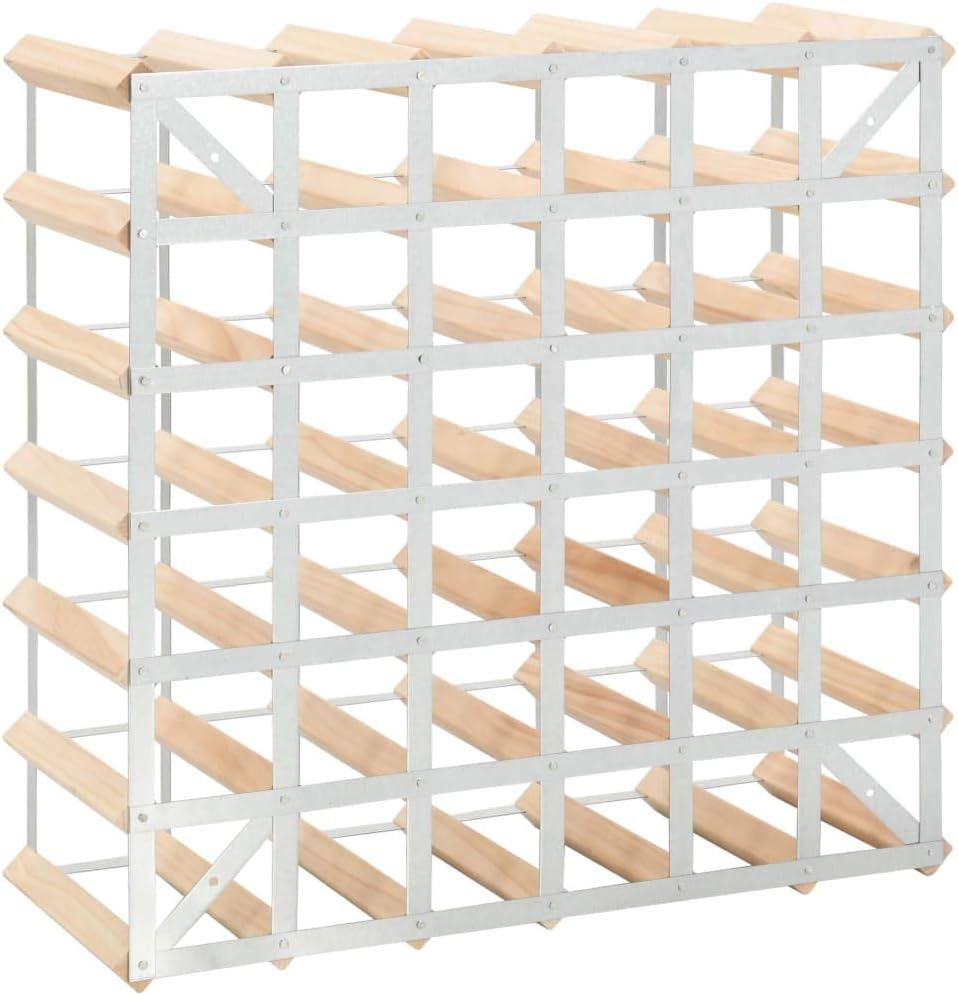 Wooden Wine Rack for 42 Bottles - Modern Rustic Design
