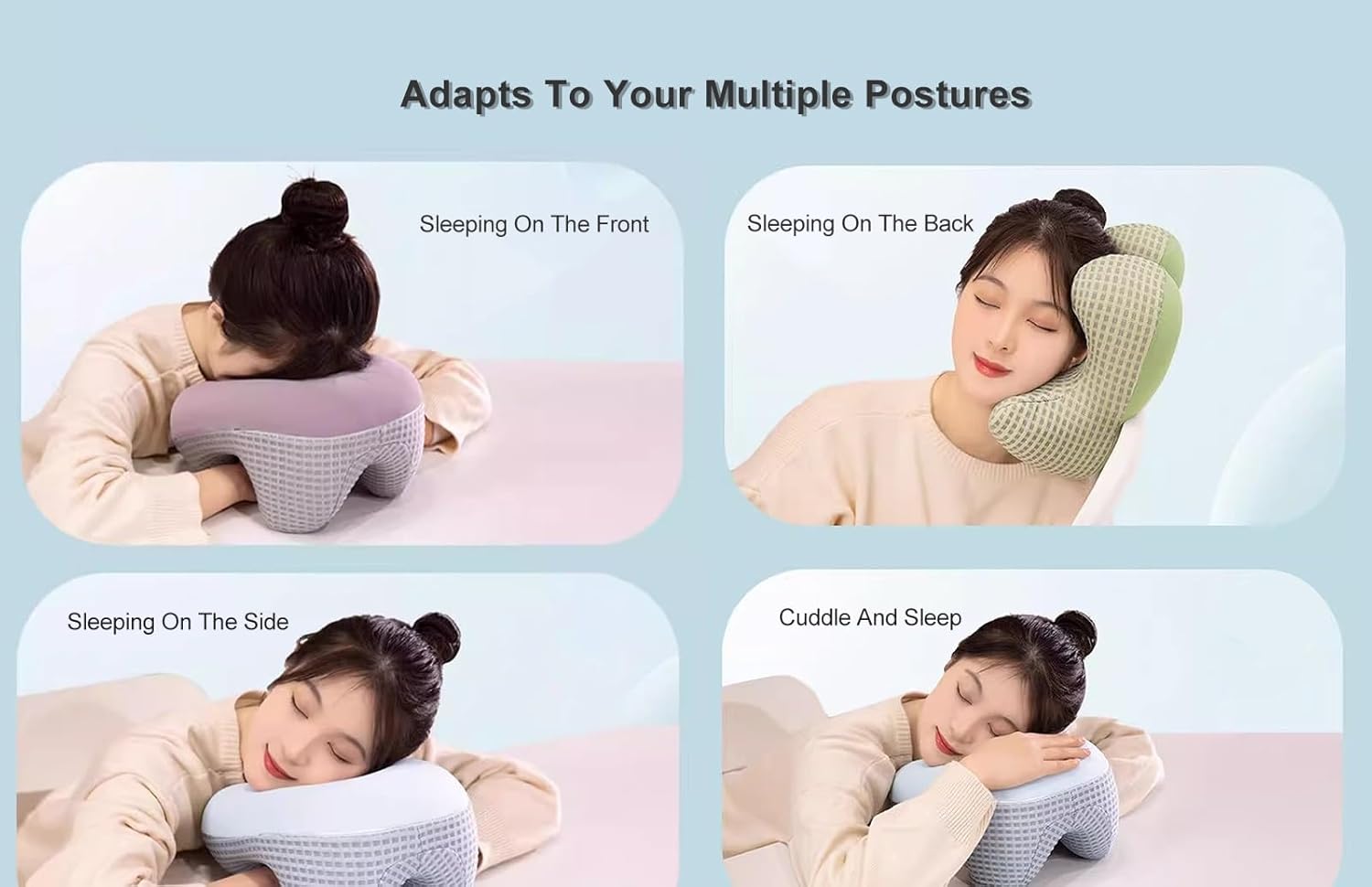 WAHHWF Face Down Pillow with Memory Foam and Removable Cover
