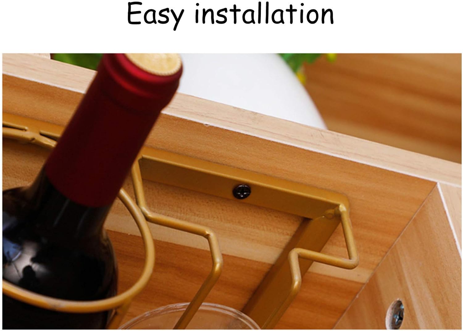 Premium Wall-Mounted Wine Racks with Rose Gold Finish