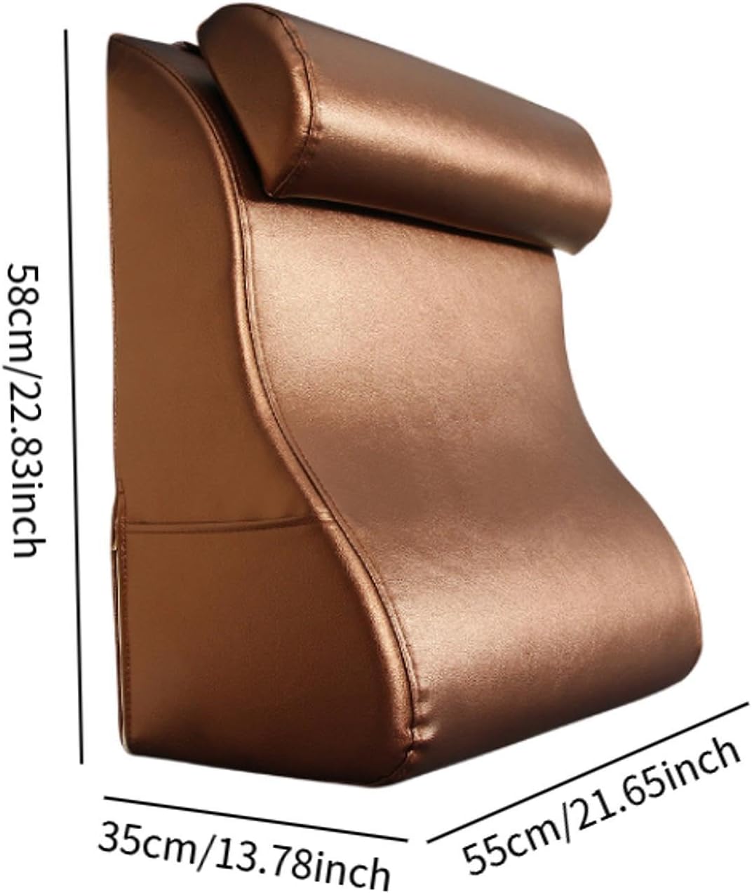 JISADER Headboard Wedge Support Pillows Lightweight Portable Brown