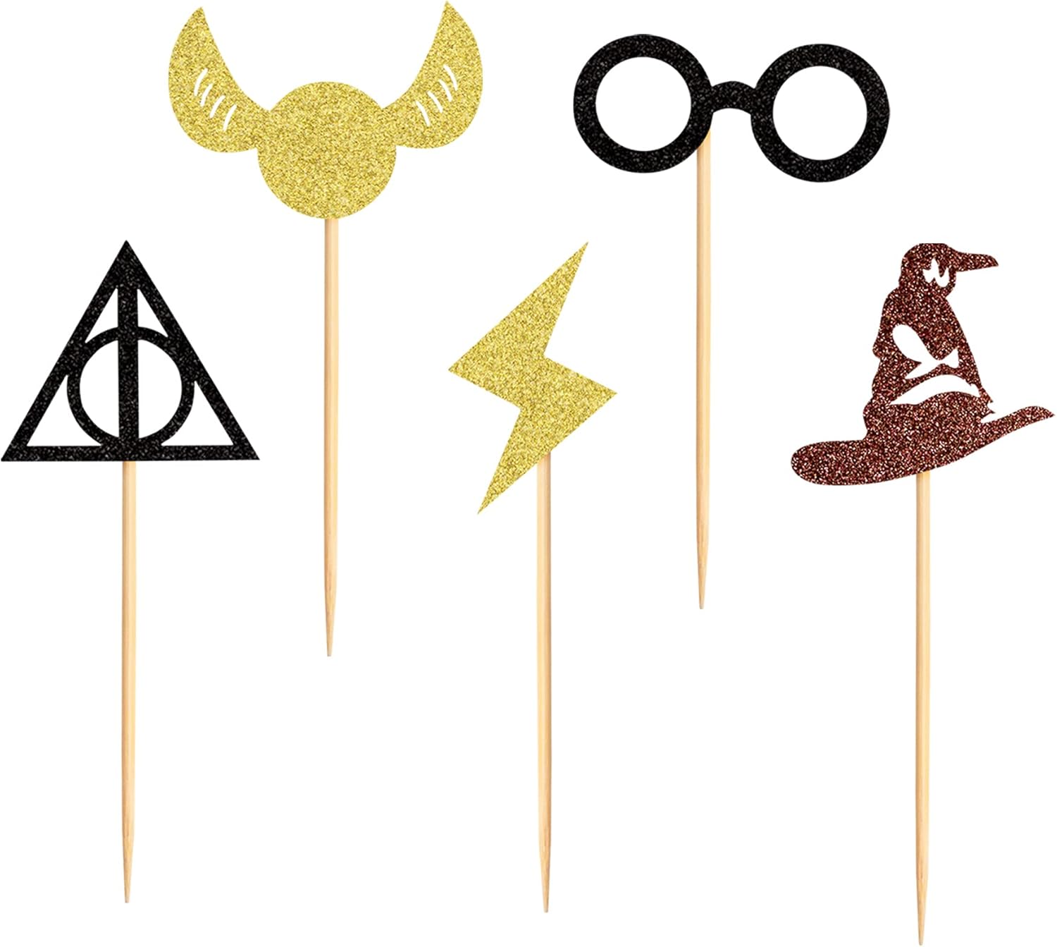30PCS Glitter Wizard Cupcake Toppers for Birthday Decor