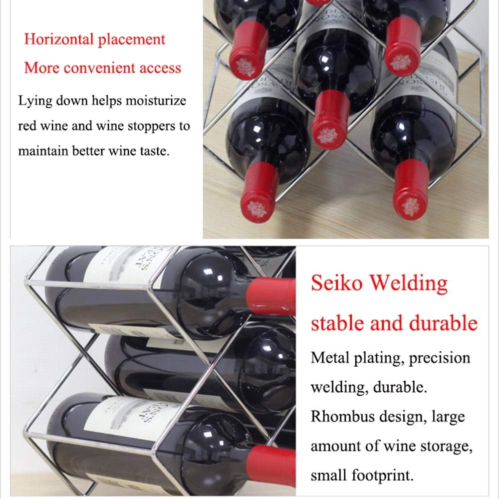 Stackable Wine Racks 6 Slots Iron Art Organizer
