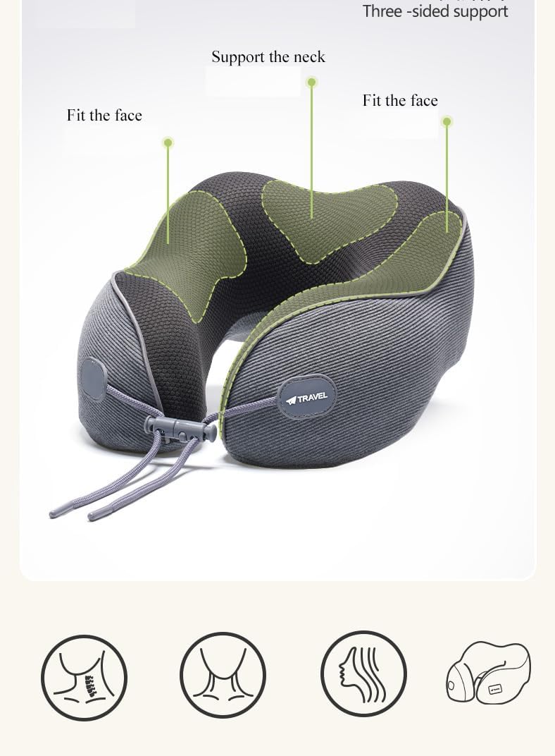 Yuhuru Car Neck Pillow 2Packs Light Grey