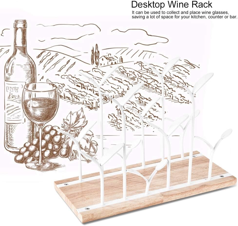 Freestanding Wine Rack for 6 Bottles White Desktop Holder