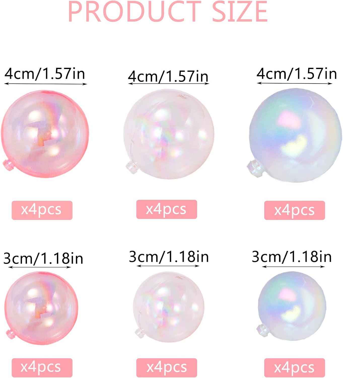 BEAIMUXI 24PCS Bubble Pearl Cake Toppers DIY Decor