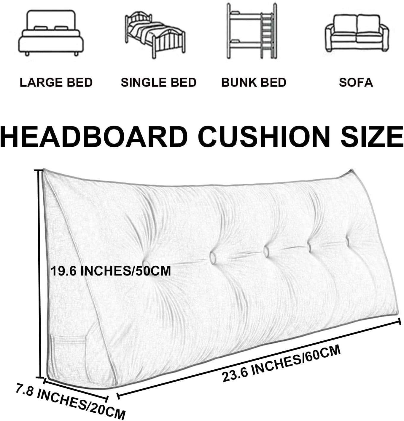 COZMAX Reading Pillow with Detachables and Zipper