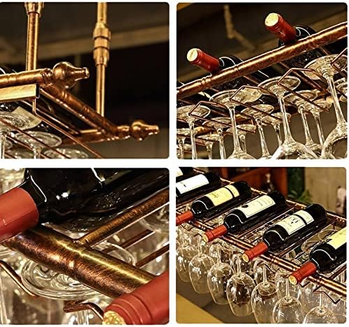 Wall-Mounted Wine Rack with Adjustable Height and Glass Holder