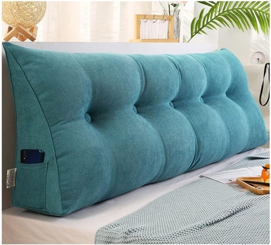 COZMAX Queen Triangular Back Support Pillow with Removable Velvet Cover
