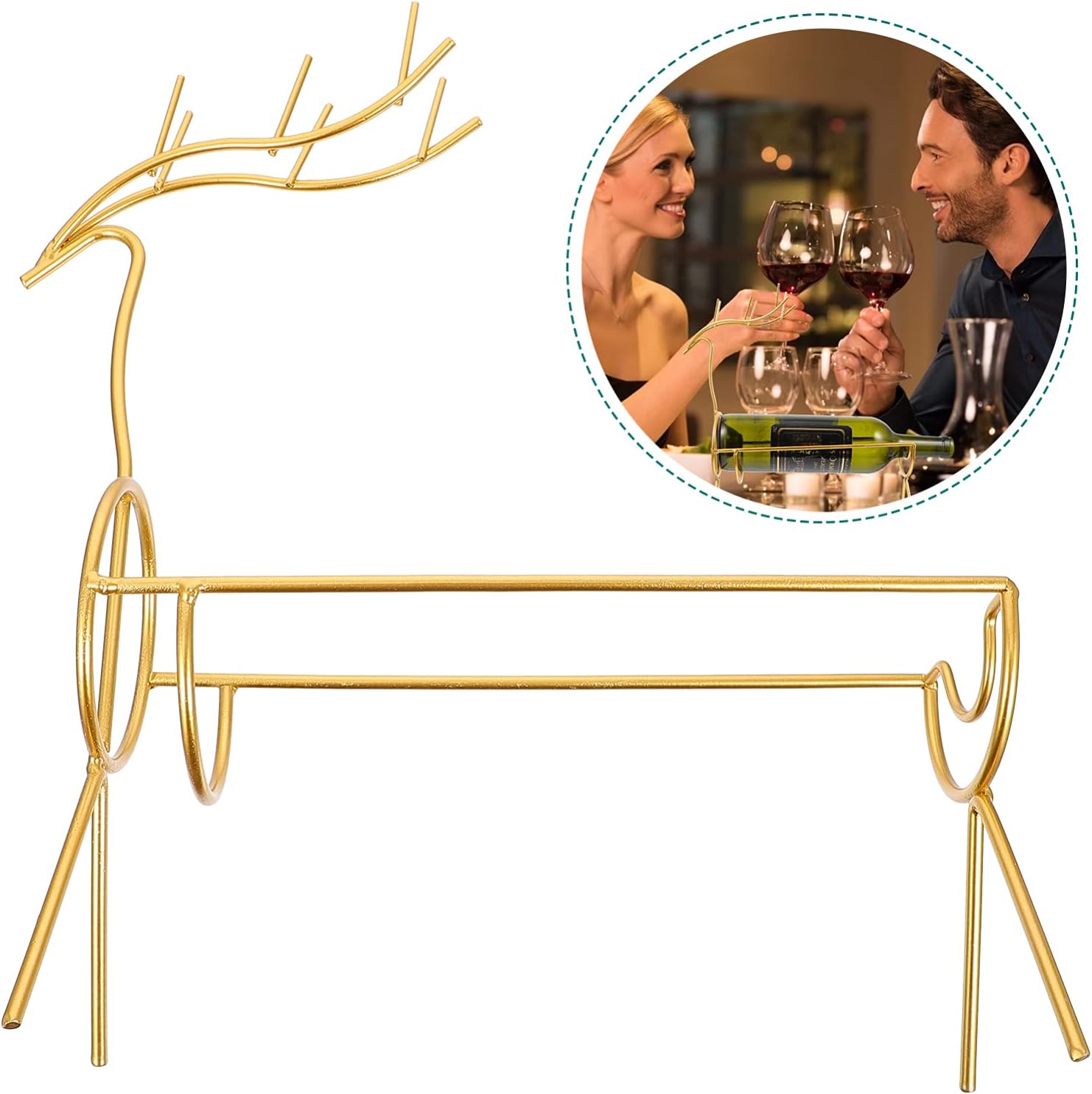 LIOOBO Xmas Wine Holder Wrought Iron Elk Rack