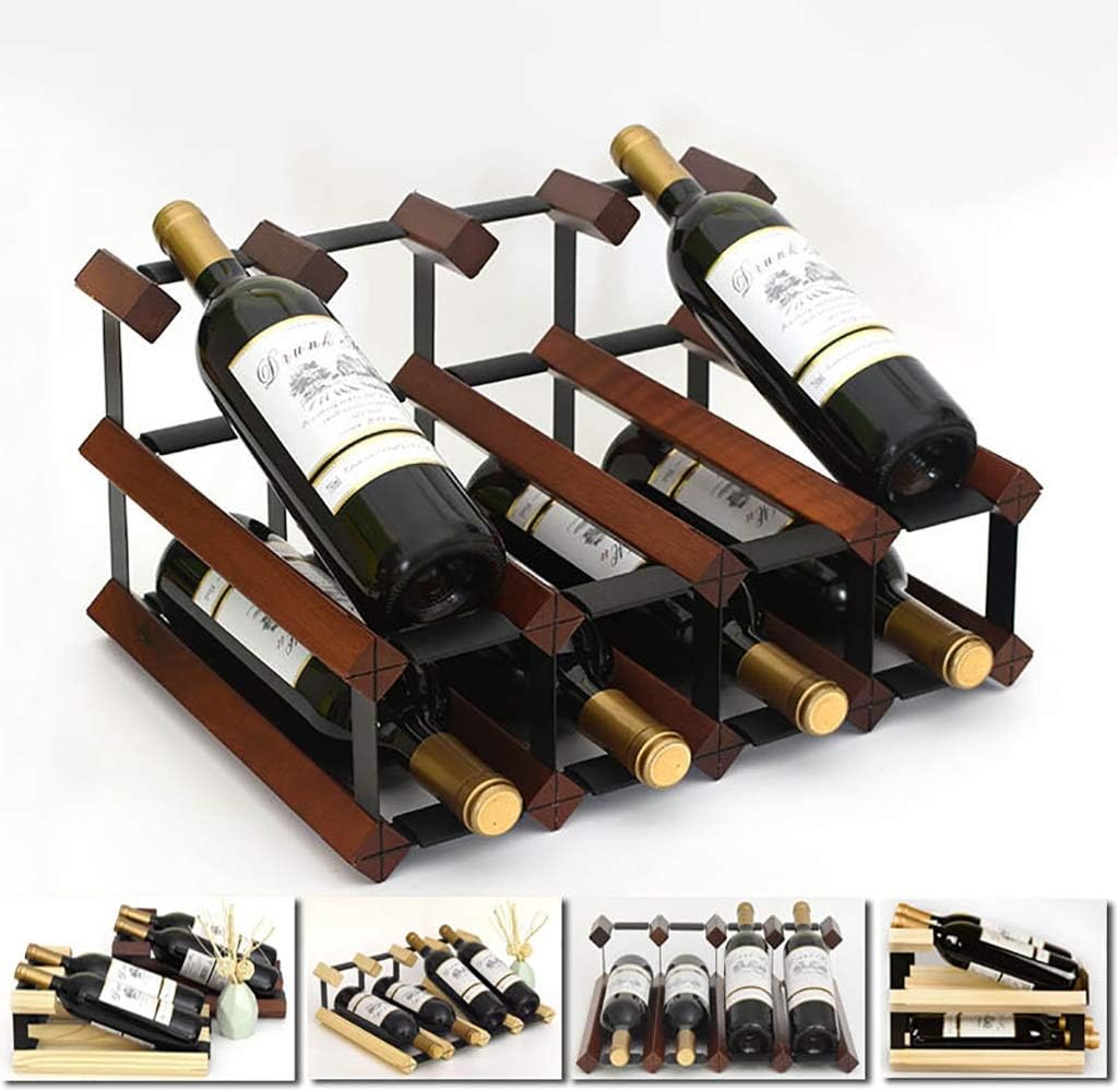 Wooden Metal Wine Rack 4-5 Bottle Capacity