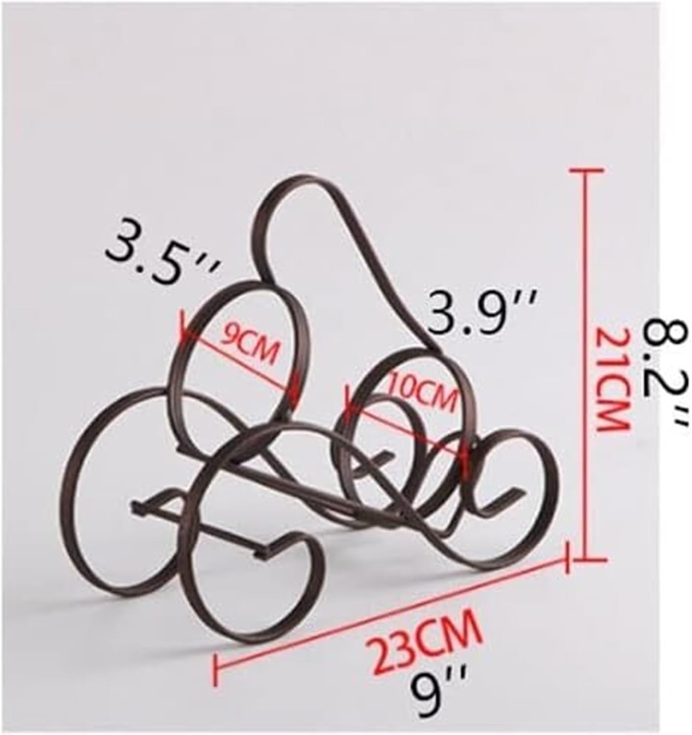 Freestanding S-Shaped Wine Rack with Wrought Iron Design