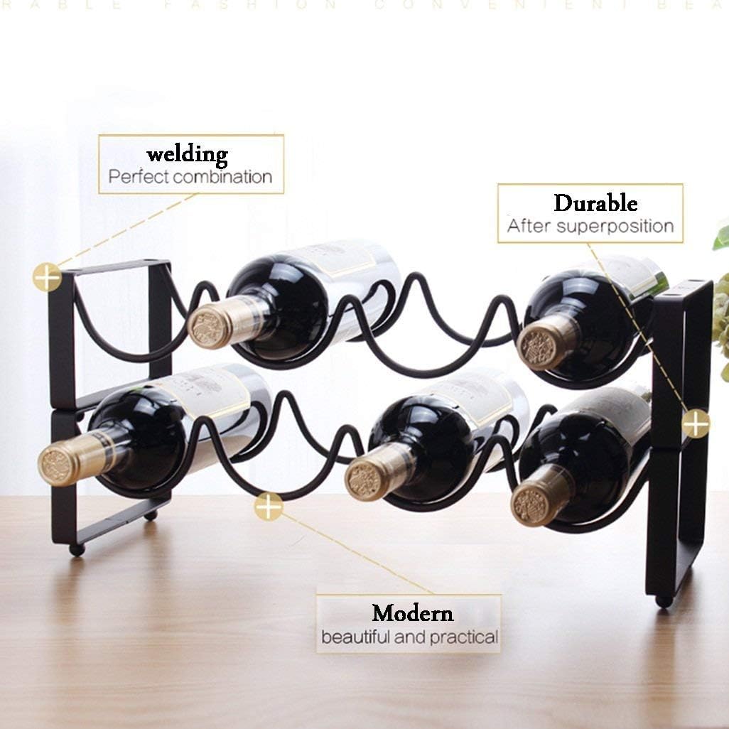 NERDOH 2 Tier Iron Wine Rack with Storage Stand 1
