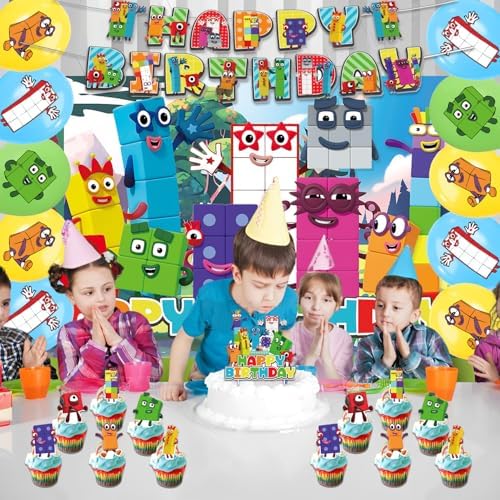 42Pack Number Block Party Supplies Set 1