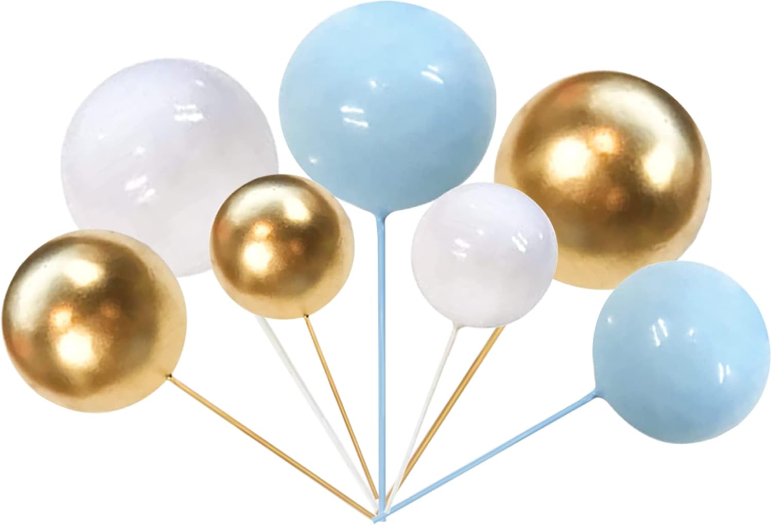 ZHUOWEISM 24 PCS Colorful Foam Ball Cake Toppers