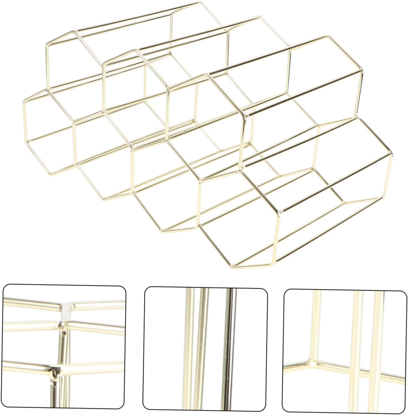 Mikinona Double Layer Freestanding Wine Rack with Gold Finish