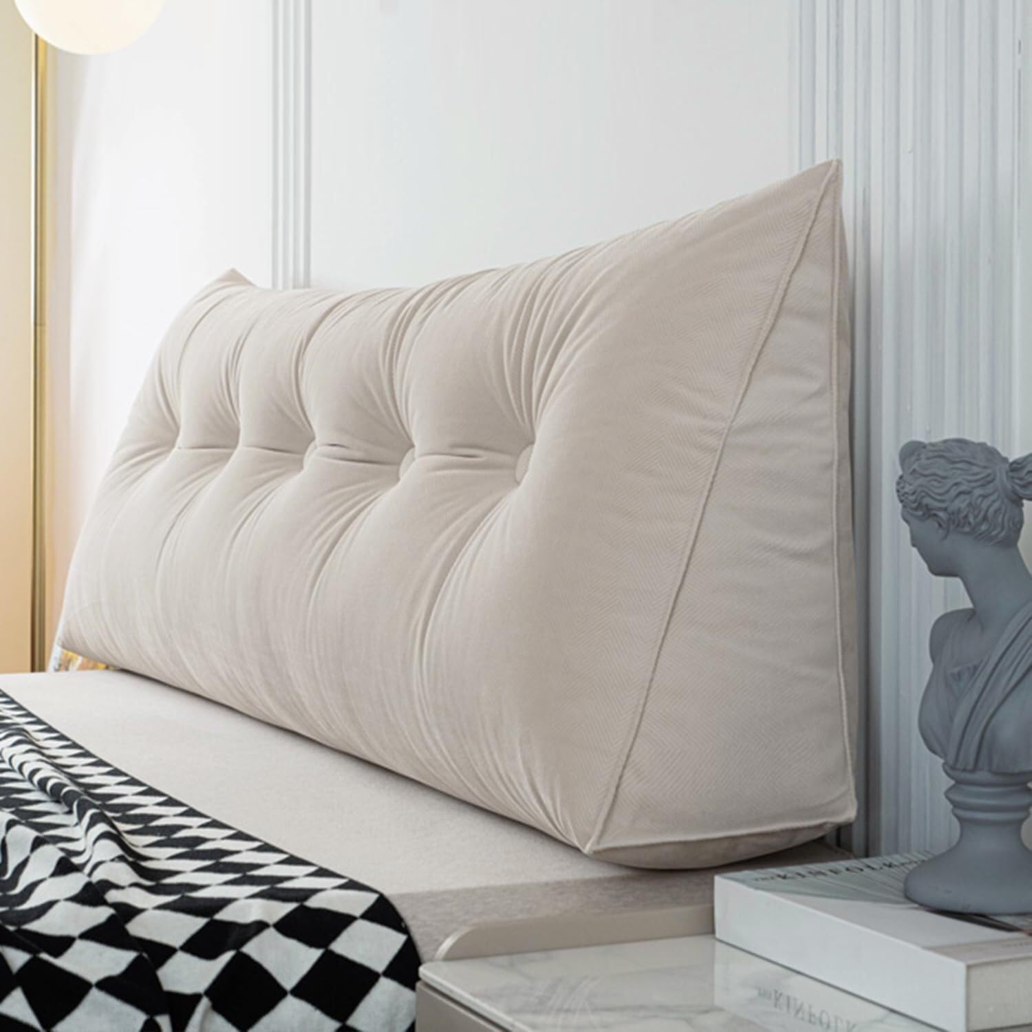 COZMAX Queen Triangular Headboard Pillow with Removable Cover