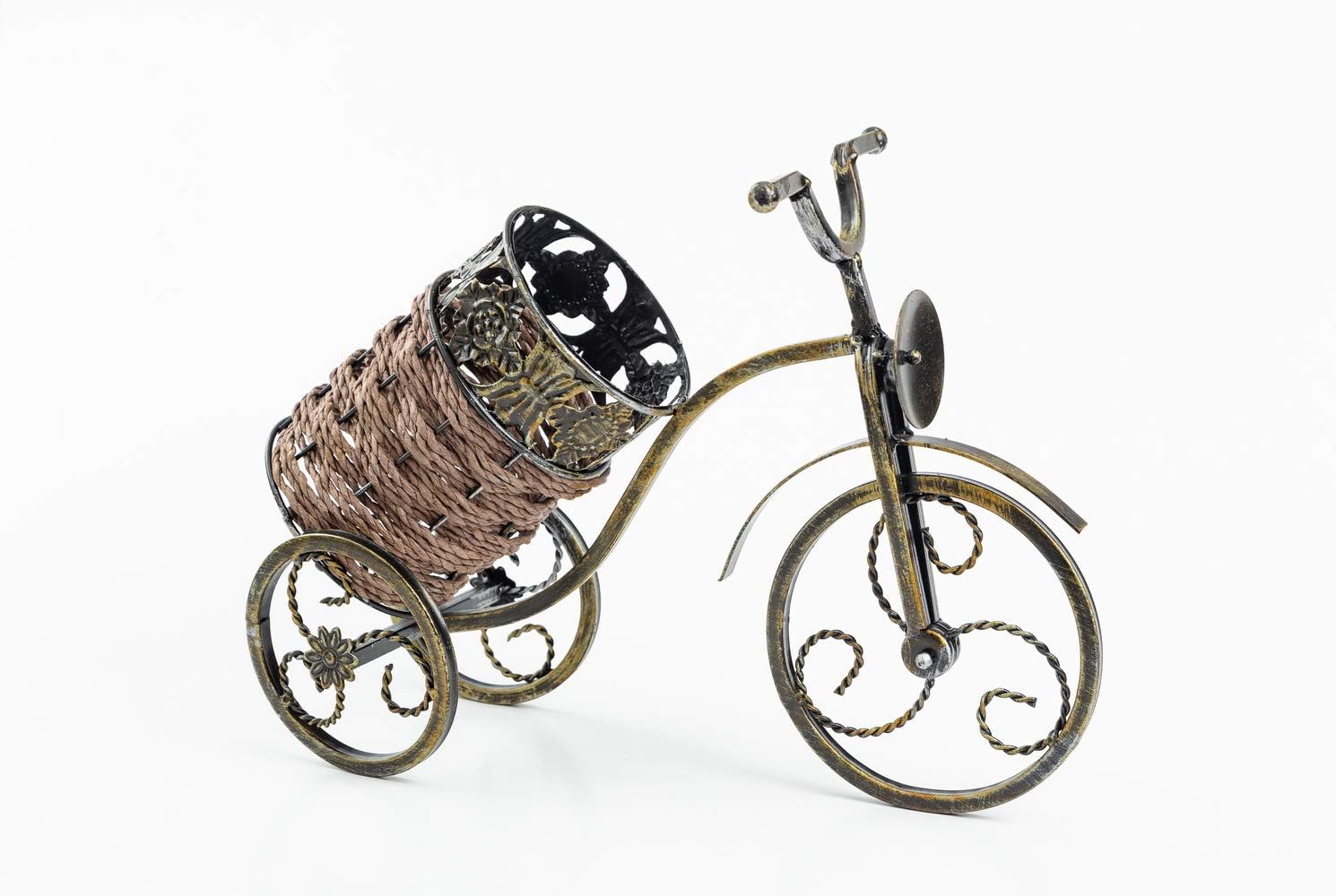 Bicycle Wine Rack Gold Colored Sturdy Metal