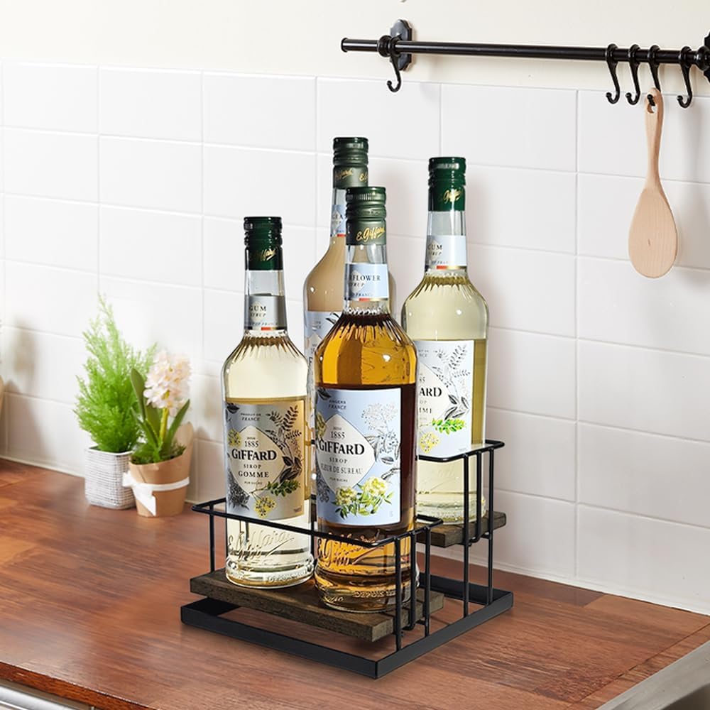 J JACKCUBE DESIGN 2 Tier Syrup Bottle Holder Rack