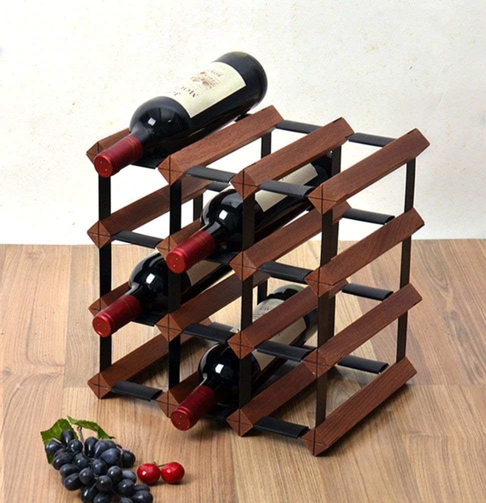 4 Tier Wooden Wine Rack for 24 Bottles Freestanding