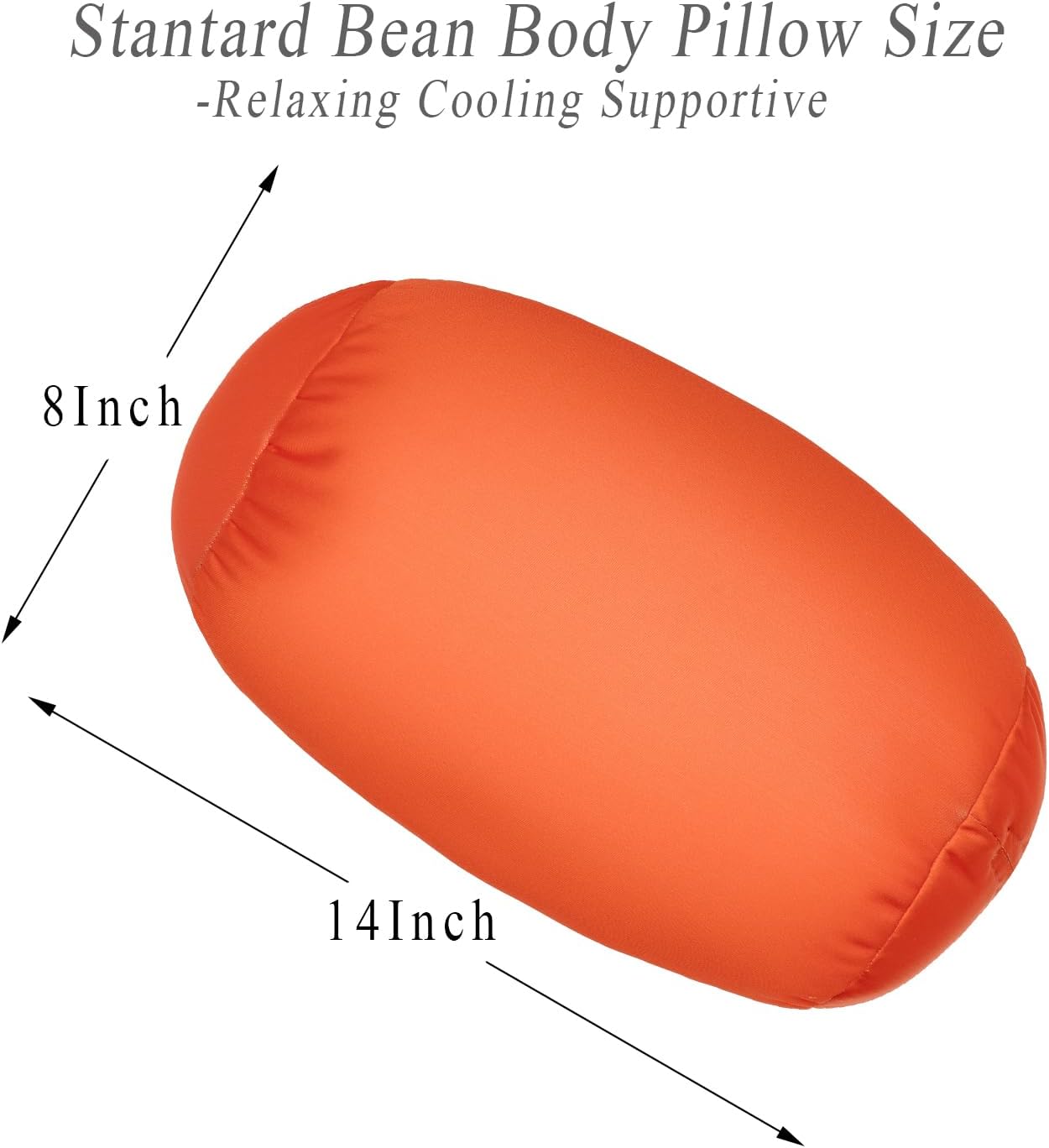 Focustree Microbead Neck Cervical Roll Pillow 7x12 Inch Tangerine
