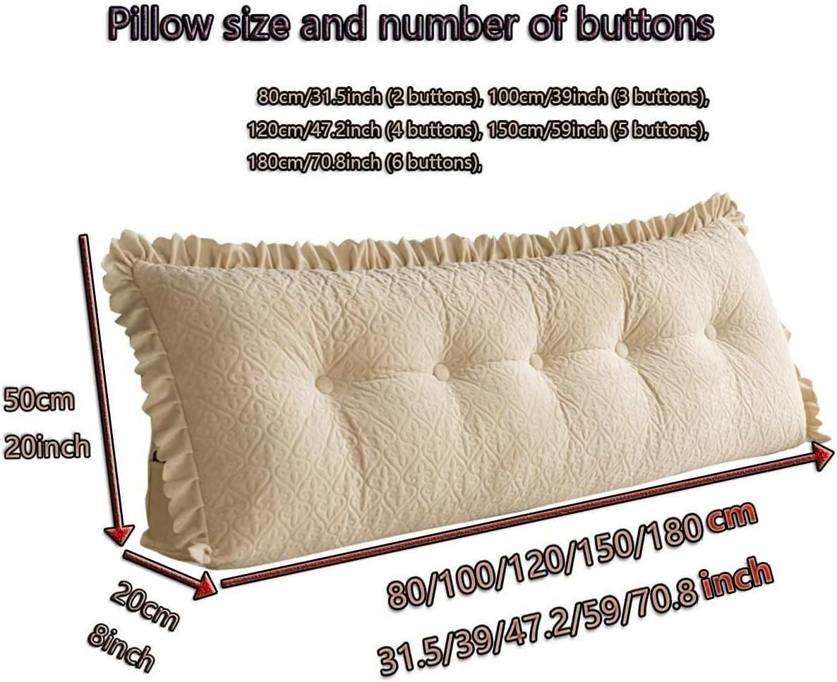 COZMAX Triangular Reading Pillow with Velvet Cover 100cm