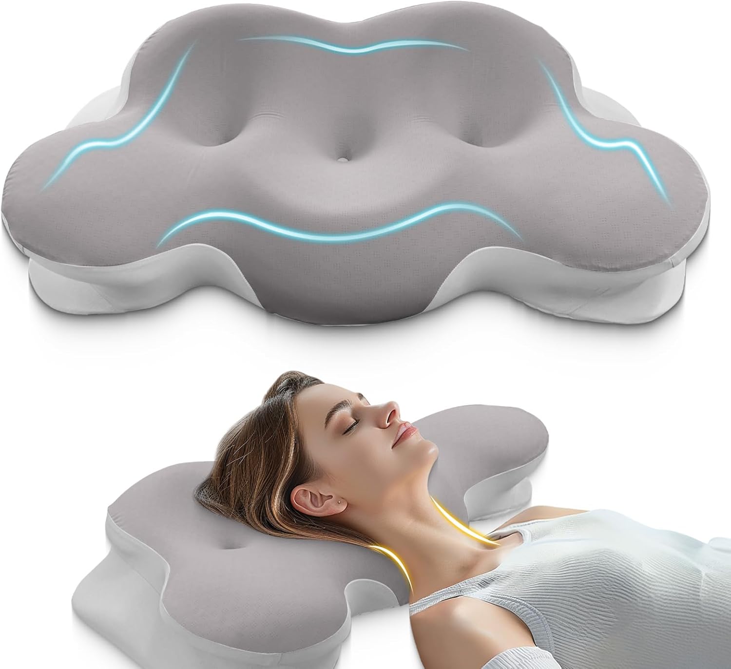 KKN Ergonomic Memory Foam Neck Pillow for Pain Relief