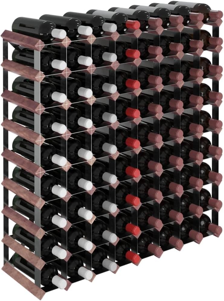 YAFF 72 Bottle Brown Solid Wood Wine Rack 1