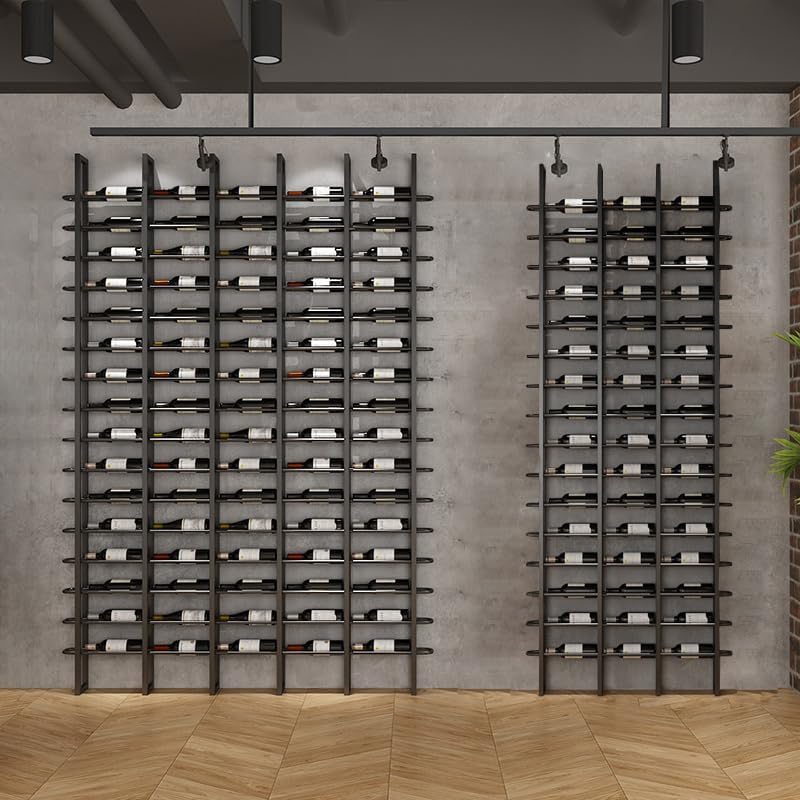RAJYQODIS 16 Tier Freestanding Wine Rack Black