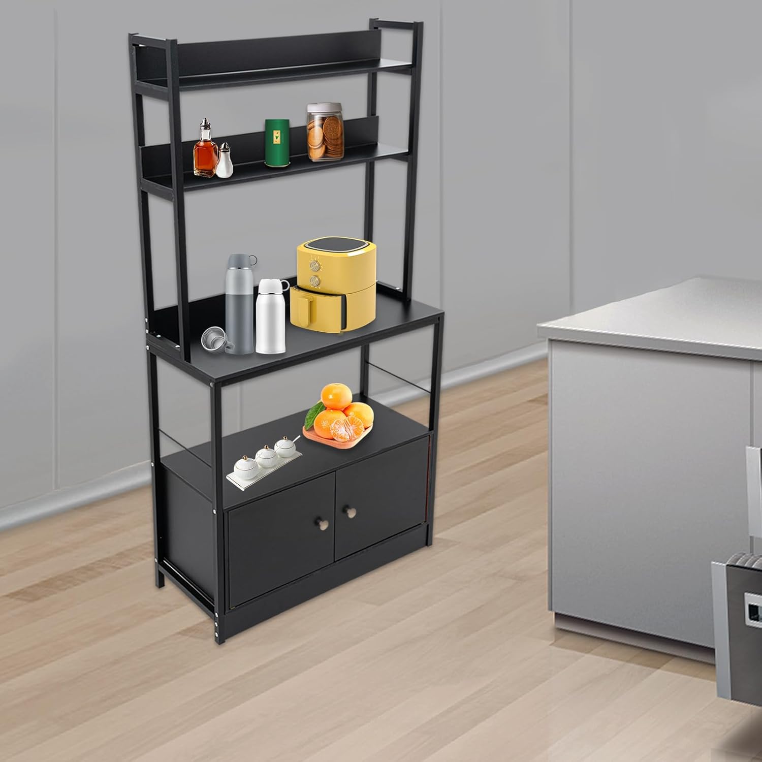 TFCFL 5-Tier Freestanding Wine Rack Black