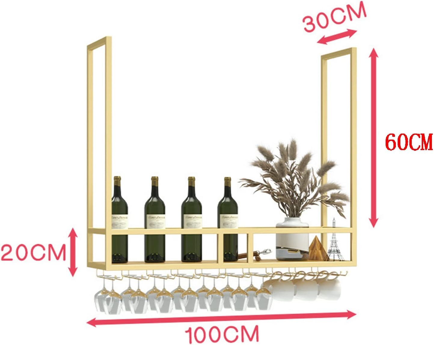 Wall-Mounted Wine Rack with Heavy Duty Steel Frame