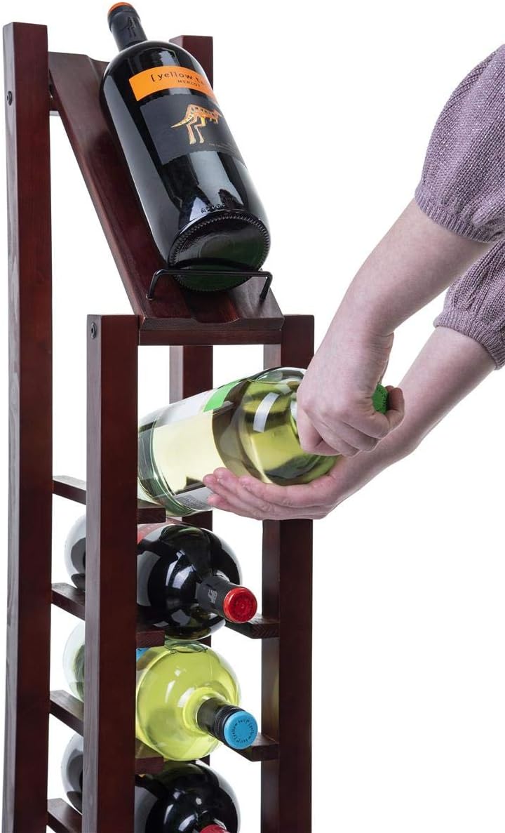 Displays2go Wine Rack Holds 8 Bottles - Mahogany