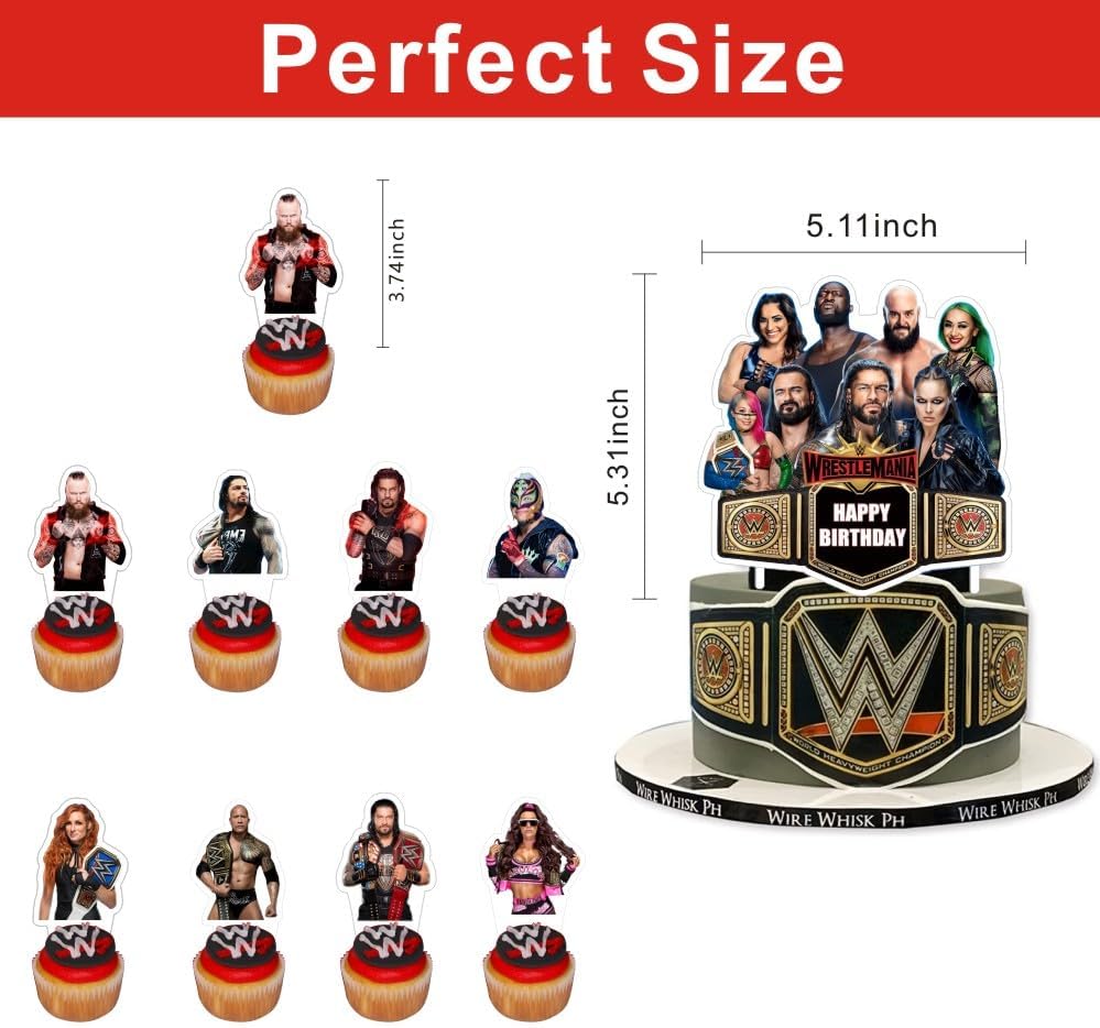 ARHAVI 25 Pcs Wrestling Cake Topper Set