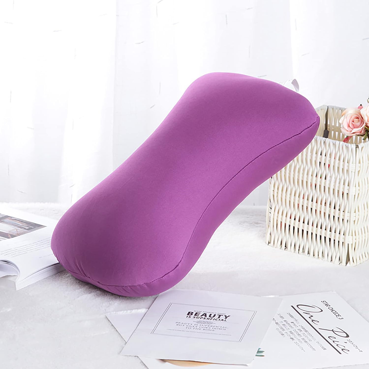 Therapeutic Microbead Neck Pillow for Travel and Home Use