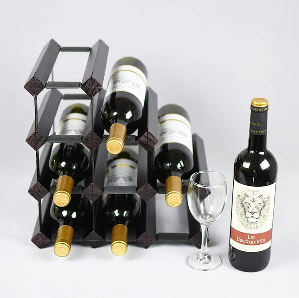 10 Bottle Wine Rack Light Wood Freestanding 1