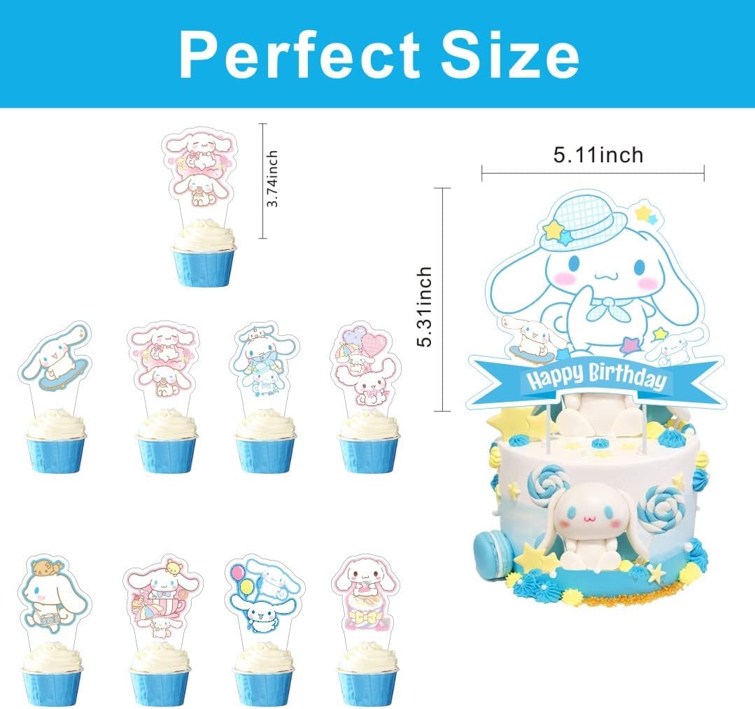 25 Pcs Cinnamoroll Cake Toppers Birthday Decor Set