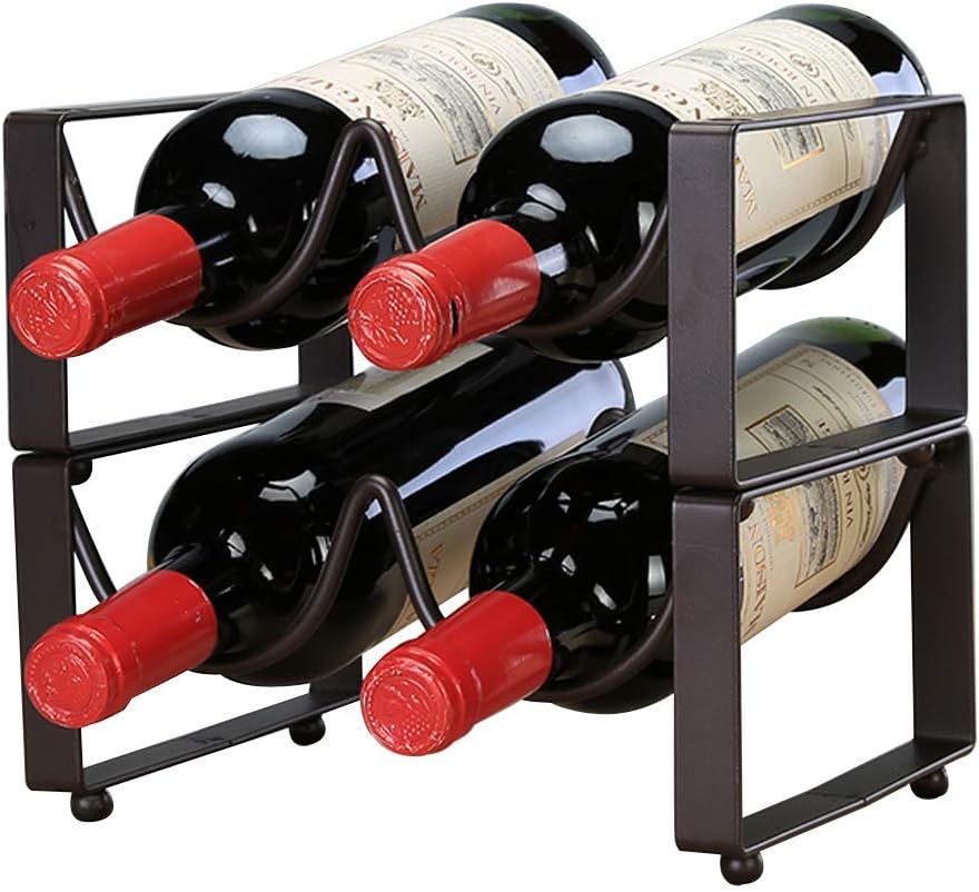 Sleeri 1 Tier Metal Wine Rack for Kitchen Countertop